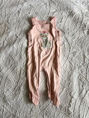 LMJ Pink Baby Girls' Footed Overalls with Leopard Princess Graphic